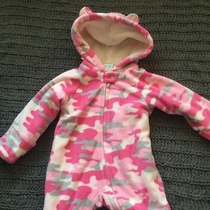 Pink Camouflage zip fleece.